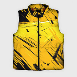 Мужской жилет Желтая краска на черном фоне, цвет: 3D-красный