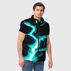 Мужской жилет Color light blue black, цвет: 3D-черный — фото 2