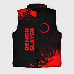 Мужской жилет Demon Slayer - red gradient вертикально, цвет: 3D-черный
