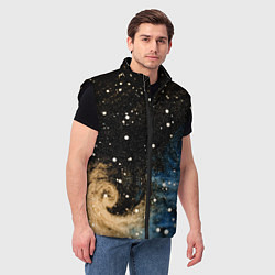 Мужской жилет Черно-синий фон текстура, цвет: 3D-черный — фото 2