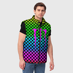 Мужской жилет Monster energy неоновая клетка, цвет: 3D-черный — фото 2