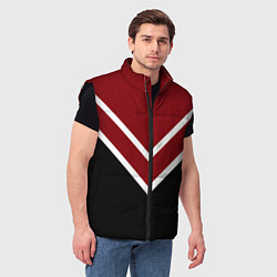 Мужской жилет Красный с чёрным и белые полосы, цвет: 3D-черный — фото 2