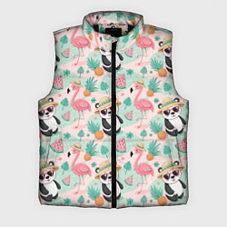 Мужской жилет Панда фламинго лето ананас, цвет: 3D-черный
