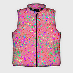 Мужской жилет Розовый с разноцветными брызгами, цвет: 3D-черный