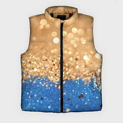 Мужской жилет Золотистые блестки и синий низ