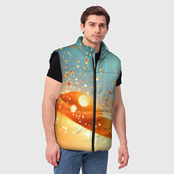 Мужской жилет Золотая песочная абстракция фон, цвет: 3D-черный — фото 2