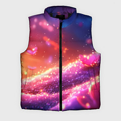 Мужской жилет Фиолетовые и красные оттенки текстура, цвет: 3D-черный