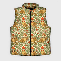 Мужской жилет Птицы сирин на ветках, цвет: 3D-черный