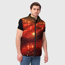 Мужской жилет Красная зернистая текстура, цвет: 3D-черный — фото 2