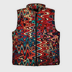 Мужской жилет Искажённые волнистые полосы красно-синий, цвет: 3D-черный