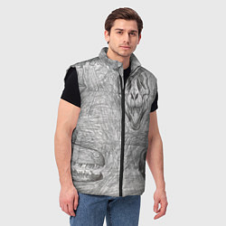 Мужской жилет Черепа динозавров - эскиз, цвет: 3D-черный — фото 2