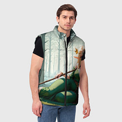 Мужской жилет Эльфийская аниме ведьма среди черепов в мрачном ле, цвет: 3D-черный — фото 2