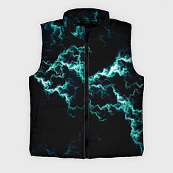 Мужской жилет Lightning light blue glow, цвет: 3D-черный