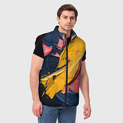 Мужской жилет Мазки акриловой краски, цвет: 3D-черный — фото 2