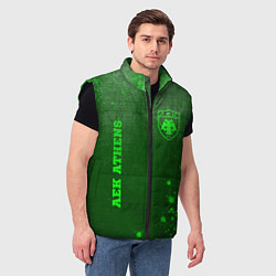 Мужской жилет AEK Athens - green gradient вертикально, цвет: 3D-черный — фото 2