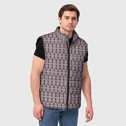 Мужской жилет Геометрический узор какао с молоком, цвет: 3D-черный — фото 2