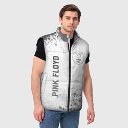 Мужской жилет Pink Floyd - white gradient вертикально, цвет: 3D-черный — фото 2