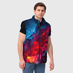 Мужской жилет Красные и синие минералы, цвет: 3D-черный — фото 2