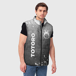 Мужской жилет Totoro - grey gradient вертикально, цвет: 3D-черный — фото 2