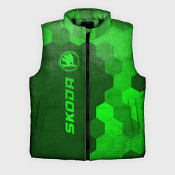 Мужской жилет Skoda - green gradient по-вертикали, цвет: 3D-черный