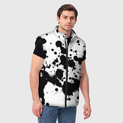 Мужской жилет Брызги черной краски, цвет: 3D-черный — фото 2
