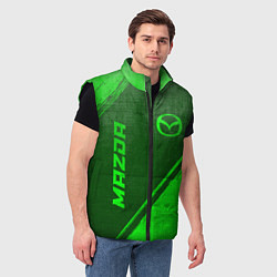 Мужской жилет Mazda - green gradient вертикально, цвет: 3D-черный — фото 2