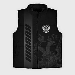 Мужской жилет Герб России - черный монохром, цвет: 3D-черный