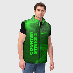 Мужской жилет Counter Strike 2 - green gradient вертикально, цвет: 3D-черный — фото 2
