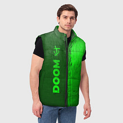 Мужской жилет Doom - green gradient по-вертикали, цвет: 3D-черный — фото 2