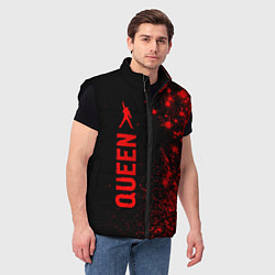 Мужской жилет Queen - red gradient по-вертикали, цвет: 3D-черный — фото 2