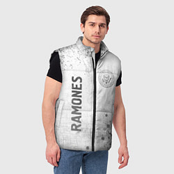 Мужской жилет Ramones - white gradient вертикально, цвет: 3D-черный — фото 2