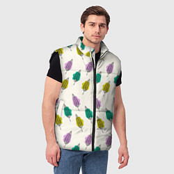 Мужской жилет Листья на пятнах, цвет: 3D-черный — фото 2