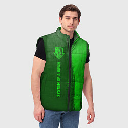 Мужской жилет System of a Down - green gradient по-вертикали, цвет: 3D-черный — фото 2