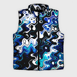 Мужской жилет Абстракция разлитые краски чёрно-сине-белый, цвет: 3D-черный