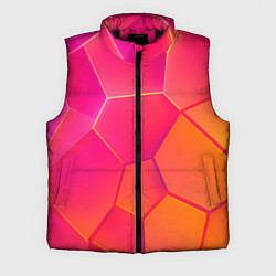 Мужской жилет Розово-оранжевые плиты, цвет: 3D-черный