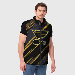 Мужской жилет Сент Луис Блюз - агрессивная текстура, цвет: 3D-черный — фото 2