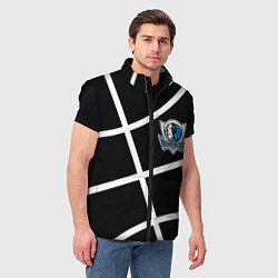 Мужской жилет Даллас Маверикс - текстура черного мяча, цвет: 3D-черный — фото 2