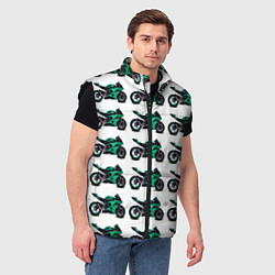 Мужской жилет Motorcycle turquoise, цвет: 3D-черный — фото 2
