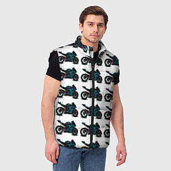 Мужской жилет Motorbike blue, цвет: 3D-черный — фото 2