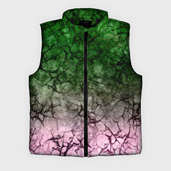 Мужской жилет Абстракция - green pink gradient in black web