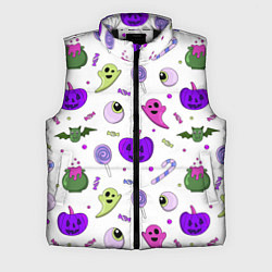Мужской жилет Halloween purple pumpkin pattern