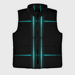 Мужской жилет Neon black light blue line, цвет: 3D-черный