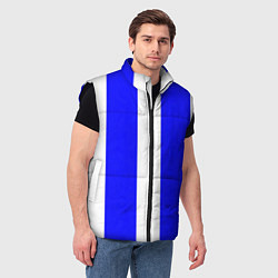 Мужской жилет Color white blue line, цвет: 3D-черный — фото 2