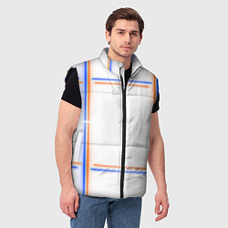 Мужской жилет Neon white orange blue, цвет: 3D-черный — фото 2