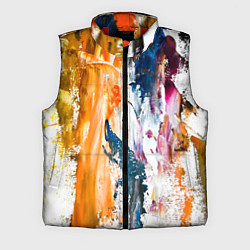Мужской жилет Разноцветные мазки кисти на палитре художника, цвет: 3D-красный