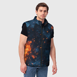 Мужской жилет Синий камуфляж с искрами, цвет: 3D-черный — фото 2