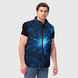 Мужской жилет Синий камуфляж со вспышками, цвет: 3D-черный — фото 2