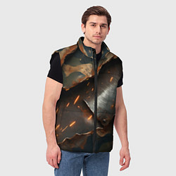 Мужской жилет Камуфляжная ткань на металлической пластине, цвет: 3D-черный — фото 2