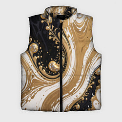 Мужской жилет Черный агат и жидкое золото, цвет: 3D-черный