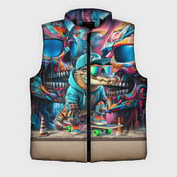 Мужской жилет Крокодилёныш крутой скейтбордист - киберпанк